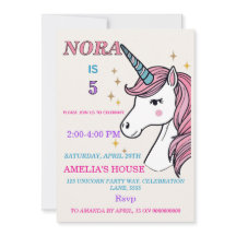 Invitation de fête magique de licorne fantaisiste