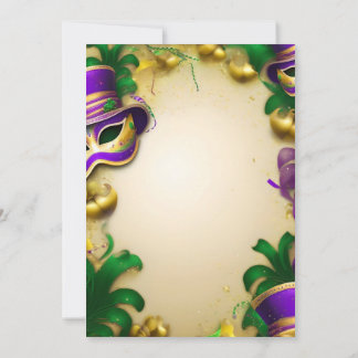 Invitation de fête - Mardi Gras Design