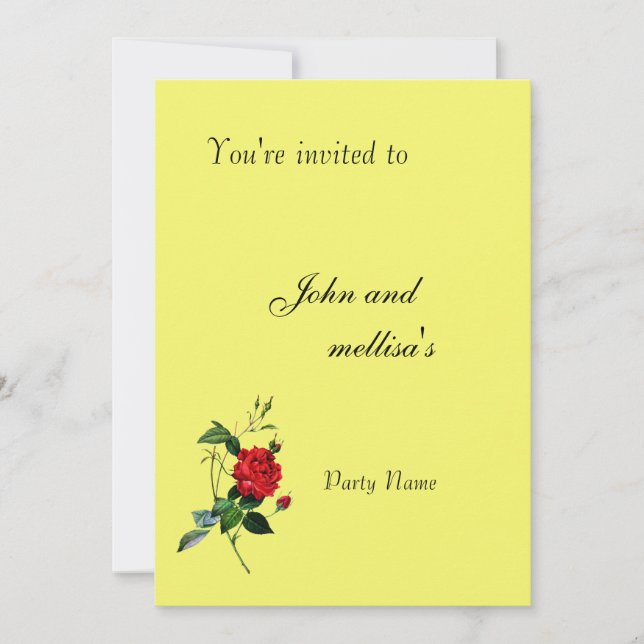 Invitation de fête, mariage, anniversaire, remise  (Devant)