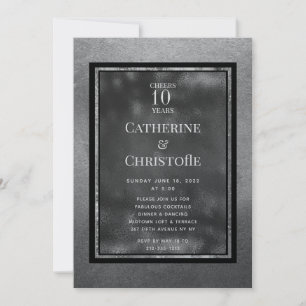 Invitation de fête métallique pour les noces d'arg