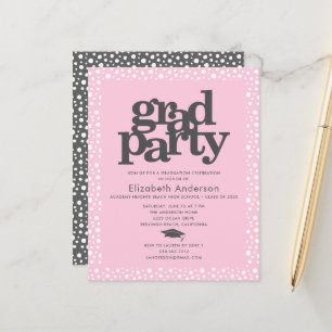 Invitation de fête mignonne et audacieuse avec un
