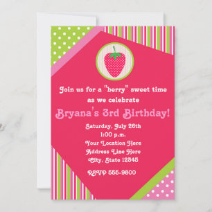 Invitation de fête mignonne pour filles au motif p
