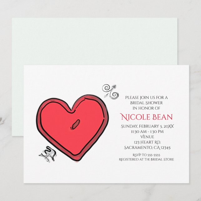 Invitation de fête moderne de la Saint-Valentin av (Devant / Derrière)