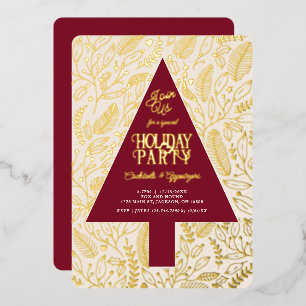 Invitation de fête moderne de Noël avec arbre de N