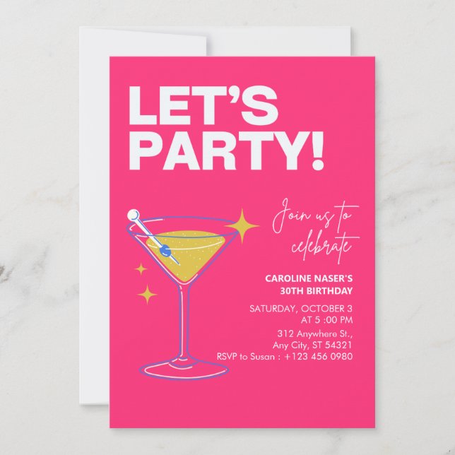 Invitation de fête moderne pour 30 ans Anniversair (Devant)