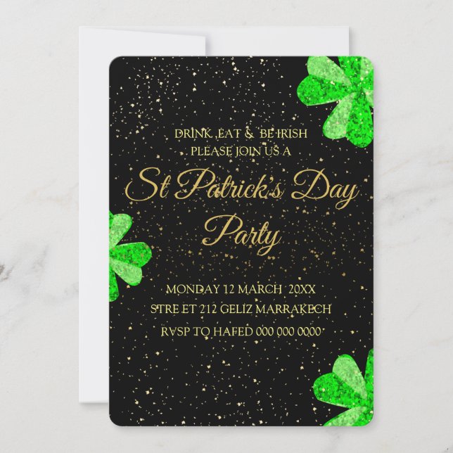 Invitation de fête modifiable pour la Saint-Patric (Devant)