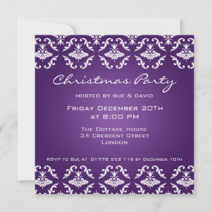 Invitation de fête motif élégant violet