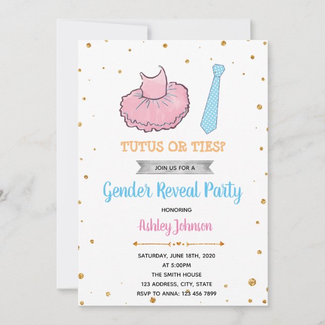 Invitation de fête neutre en matière de genre (Devant)