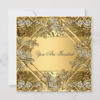 Invitation de fête or sur or