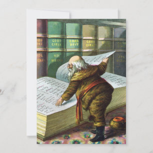 Invitation de fête Père Noël vintage pour les enfa