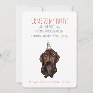 Invitation de fête personnalisée pour chien saucis