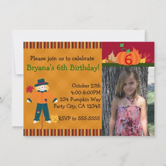 Invitation de fête photo d'automne et d'Halloween  (Devant)