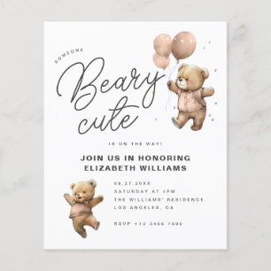 Invitation de fête pour Baby Shower avec un ours e