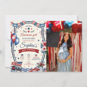 Invitation de fête pour bébé USA patriotique 4 jui
