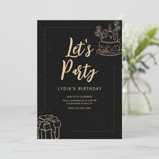 Invitation de fête pour célébrer un anniversaire s (Debout devant)