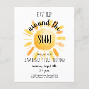 Invitation de fête pour le premier voyage autour d