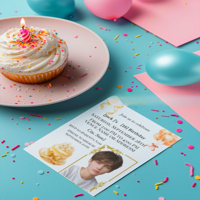 Invitation de fête pour photo d'anniversaire 18 an (Créateur téléchargé)