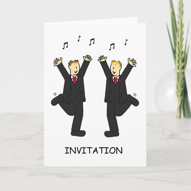 Invitation de fête pour un couple d'hommes dansant (Devant)