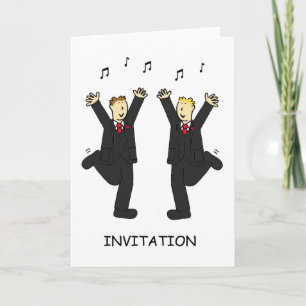 Invitation de fête pour un couple d'hommes dansant