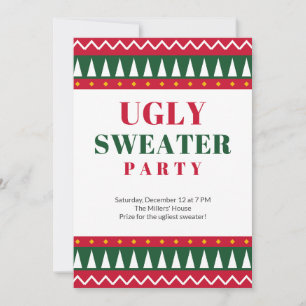 Invitation de fête pour un pull moche de Noël Roug