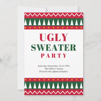 Invitation de fête pour un pull moche de Noël Roug