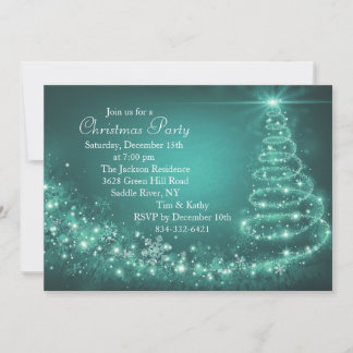 Invitation de fête pour un sapin de Noël scintilla