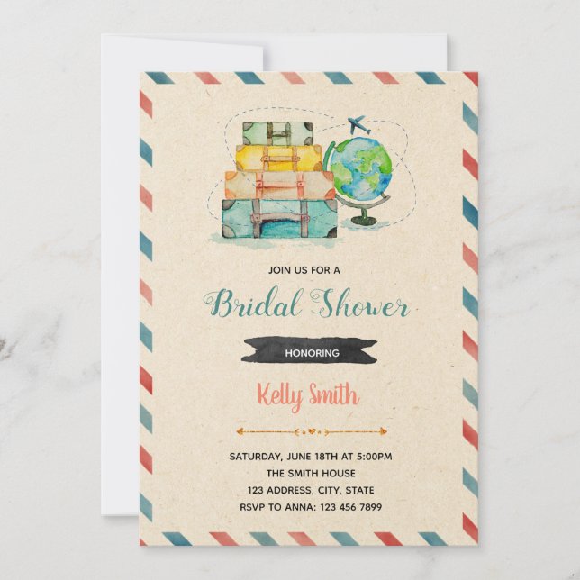 Invitation de fête pour un voyage d'amour (Devant)