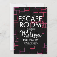 Invitation de fête pour une salle d'évasion modern