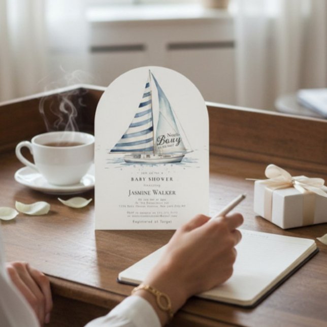 Invitation de fête prénatale bébé nautique Nauti B (Créateur téléchargé)