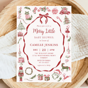 Invitation de fête prénatale Merry Little Baby ave