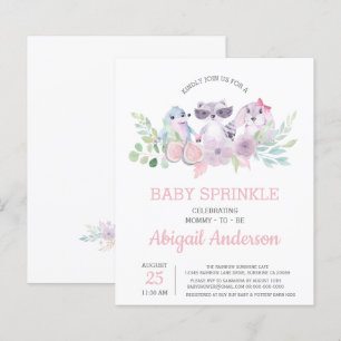 Invitation de fête prénatale pour bébé avec animau