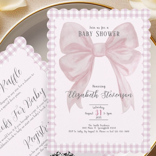 Invitation de fête prénatale pour bébé fille avec  (Créateur téléchargé)