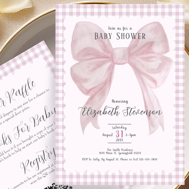 Invitation de fête prénatale pour bébé fille avec  (Créateur téléchargé)