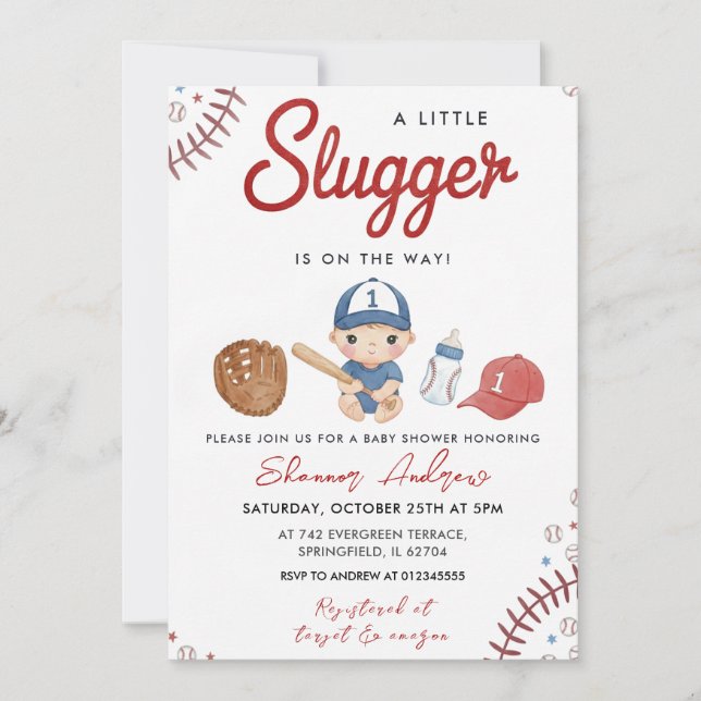 Invitation de fête prénatale pour bébé sportif de  (Devant)