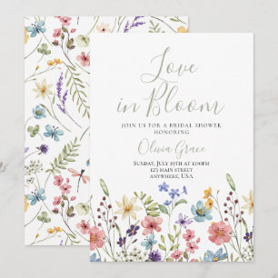 Invitation de fête prénuptiale Fleur sauvage Amour