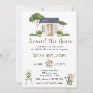Invitation de fête prénuptiale pour couples autour