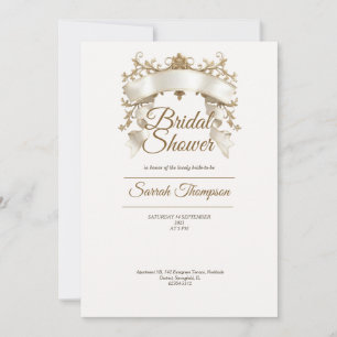 Invitation de fête prénuptiale royale dorée