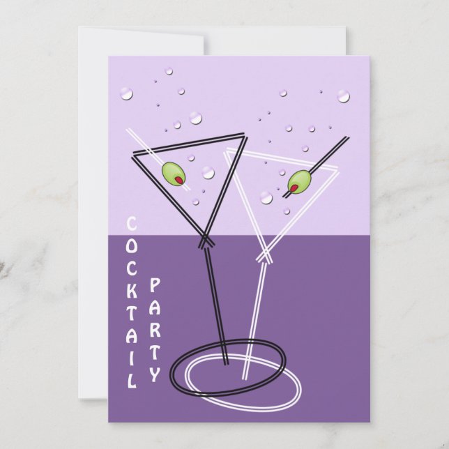 Invitation de fête rétro Cocktail (Devant)