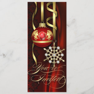 Invitation de fête rouge de vacances de jubilé