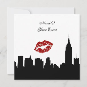 Invitation de fête silhouette de la skyline de NYC