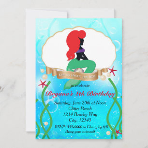 Invitation de fête sous-marine de Pretty MERMAID B