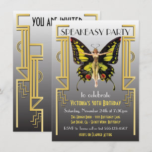 Invitation de fête Speakeasy Flapper Great Gatsby