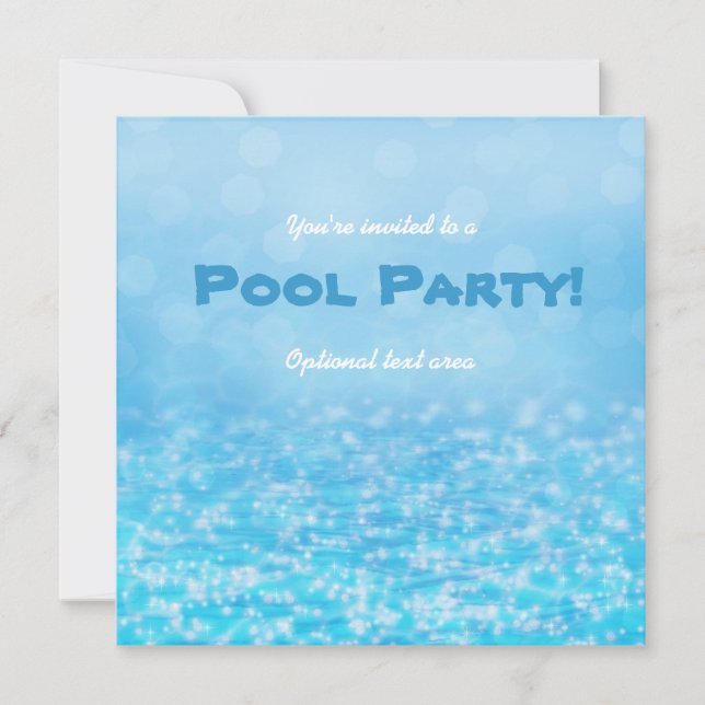 Invitation de fête sur la plage avec eau scintilla (Devant)