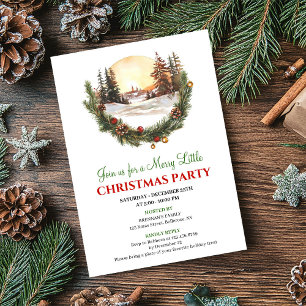 Invitation de fête sur le thème de l'hiver rouge e