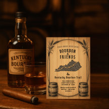 Invitation de fête sur le thème du Bourbon rustiqu