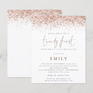 Invitation de fête tendance à paillettes de rose p