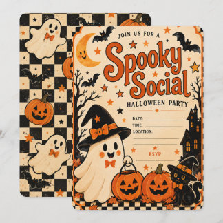 Invitation de fête Vintage Halloween | Spooky Soci