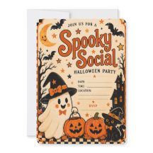 Invitation de fête Vintage Halloween | Spooky Soci