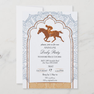 Invitation de fête vintage Kentucky Derby Course d