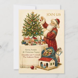 Invitation de fête vintage pour arbre de Noël